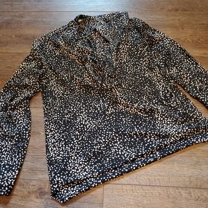 Pleione Black Top with White Dots